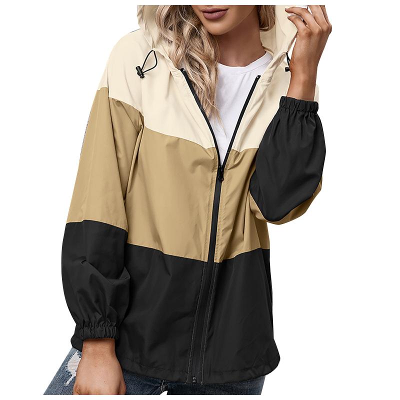 Women's Jackets Fashion-Simple Color Matching Outdoor Sports Ipper Pocket Windproof And Rainproof Hooded Windbreaker, Black;brown
Women's Jackets Fashion-Simple Color Matching Outdoor Sports Ipper Pocket Windproof And Rainproof Hooded Windbreaker, Black;brown