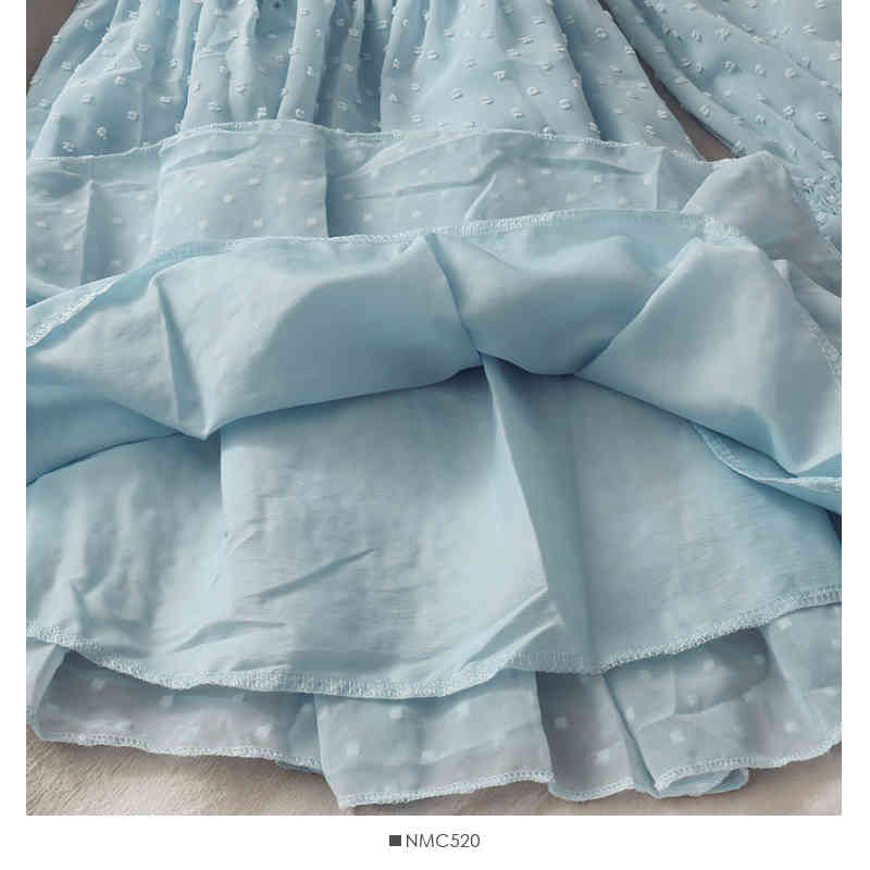 Sexy Fairy Strap Off Shoulder Ruffled Polka Dot Chiffon Dress Women Flare Sleeve Sweet Slim Waist Pleated Vestido Feminino 210429