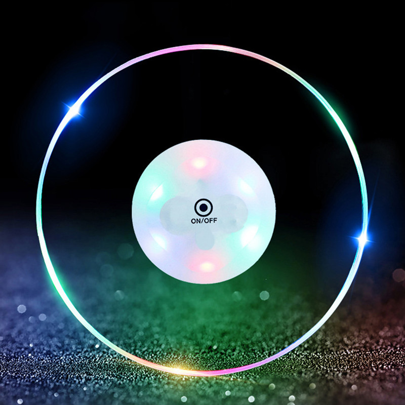5pcs Led Coaster Cup Holder Mug Stand Novelty Lighting Bar Mat light Table Placemat Party Drink Glass Creative Pad Round Home Decor Kitchen 7 Color