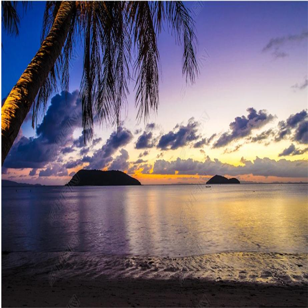 3d customized wallpaper purple beach wallpapers beautiful scenery wallpapers
