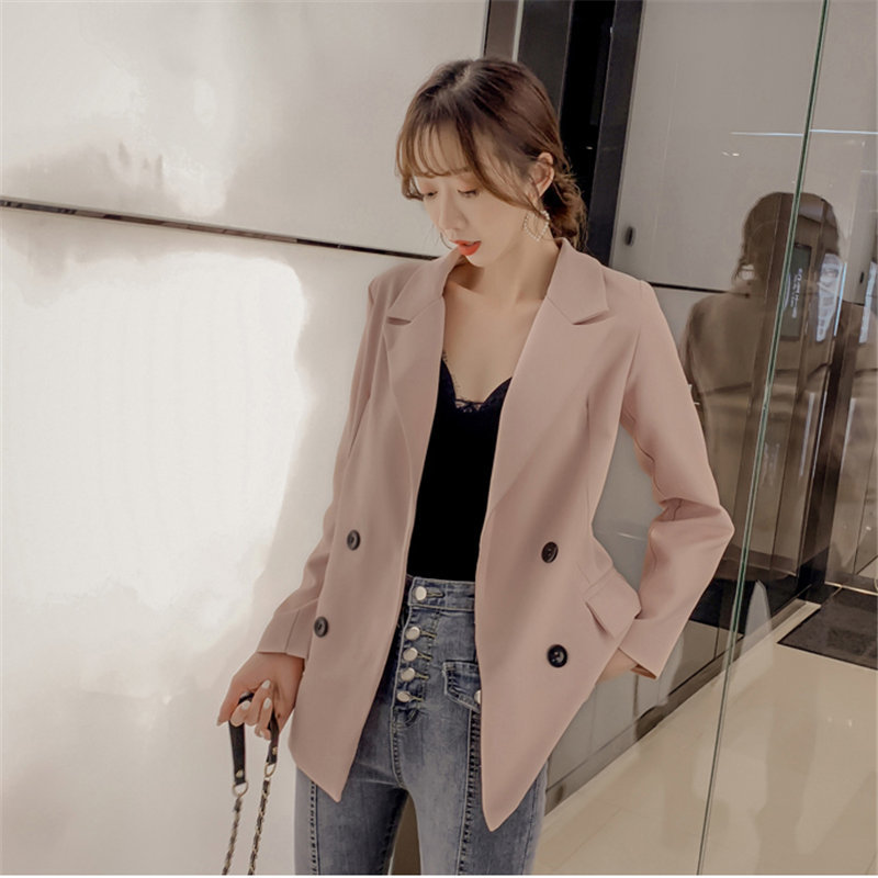 Retro Women OL Loose All Match Fashion Solid Brief Formal Office Lady Casual Large Size Elegant Chic Blazers 210421