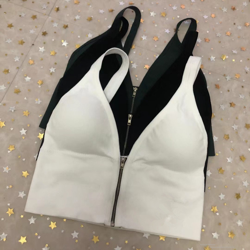Zipper Tanks With Letter Sexy Camisoles Sport Bra Vest for Women In Summer Black and White 2 Colors
Zipper Tanks With Letter Sexy Camisoles Sport Bra Vest for Women In Summer Black and White 2 Colors