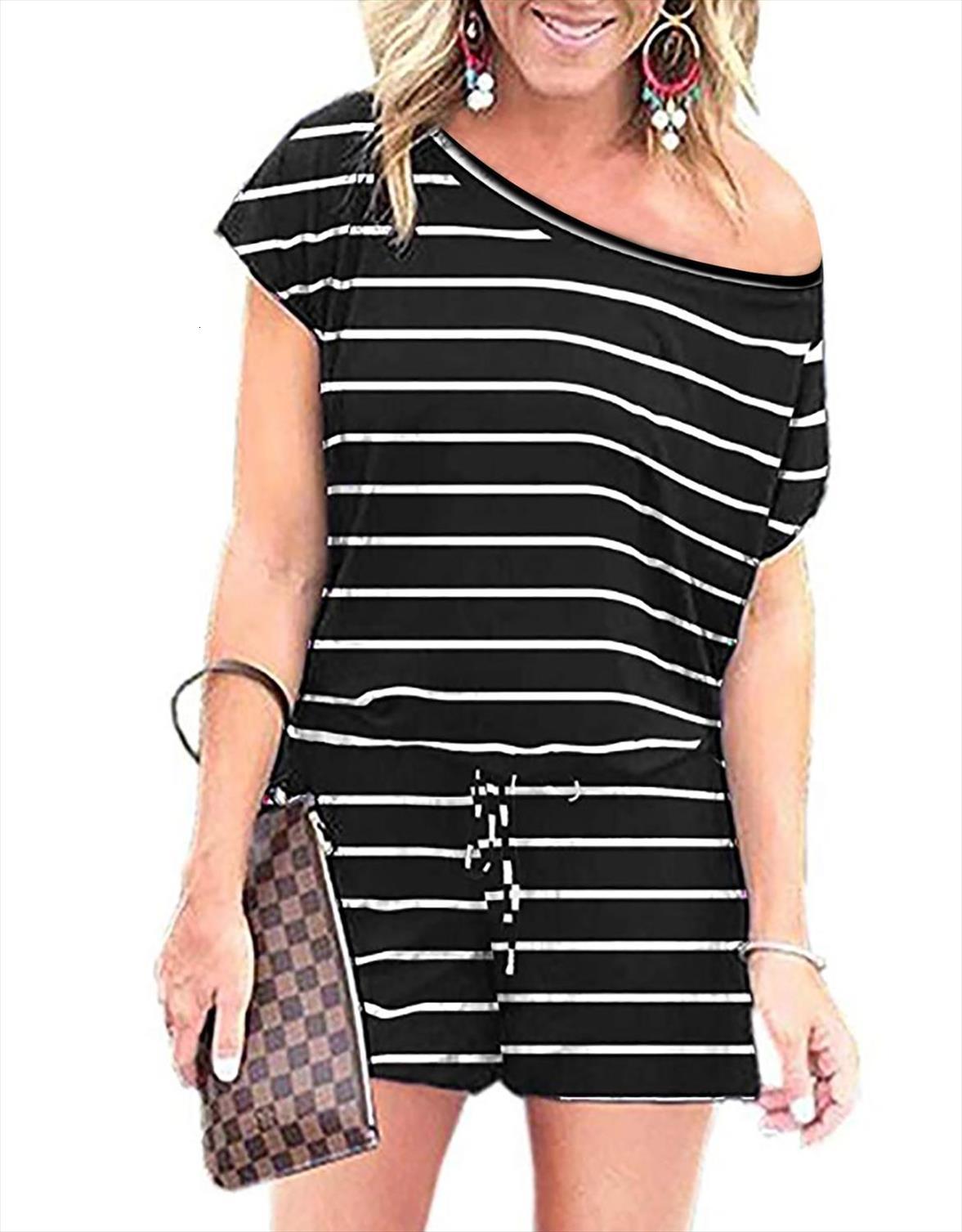 summer striped print short sleeve women romper off shoulder playsuits casual slim cotton fashion overalls elegant xxl, Black;white
summer striped print short sleeve women romper off shoulder playsuits casual slim cotton fashion overalls elegant xxl, Black;white