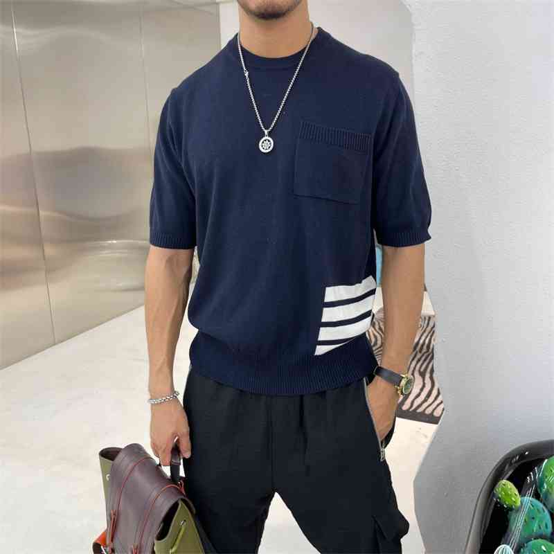 Men's Short Sleeve Sweater slim fit 2021 autumn new trendy TB classic multicolor half sleeve T-shirt round neck handsome, White;black
Men's Short Sleeve Sweater slim fit 2021 autumn new trendy TB classic multicolor half sleeve T-shirt round neck handsome, White;black