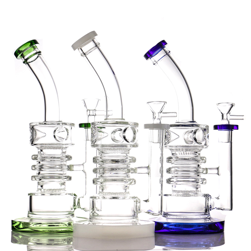 Household hookahs Three circle two honeycomb glass bong 14 mm female Green Blue White Jade for smoke
Household hookahs Three circle two honeycomb glass bong 14 mm female Green Blue White Jade for smoke