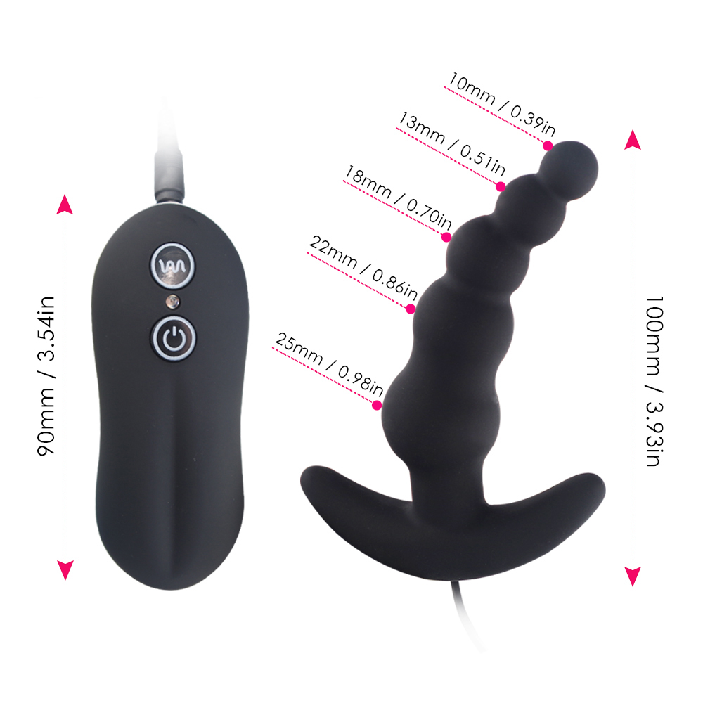 10 Speeds Anal Beads Butt Plug Vibrator Male Masturbation G Spot Prostate Massager Remote Anal Plug Vibrator Sex Toys For Women 210408