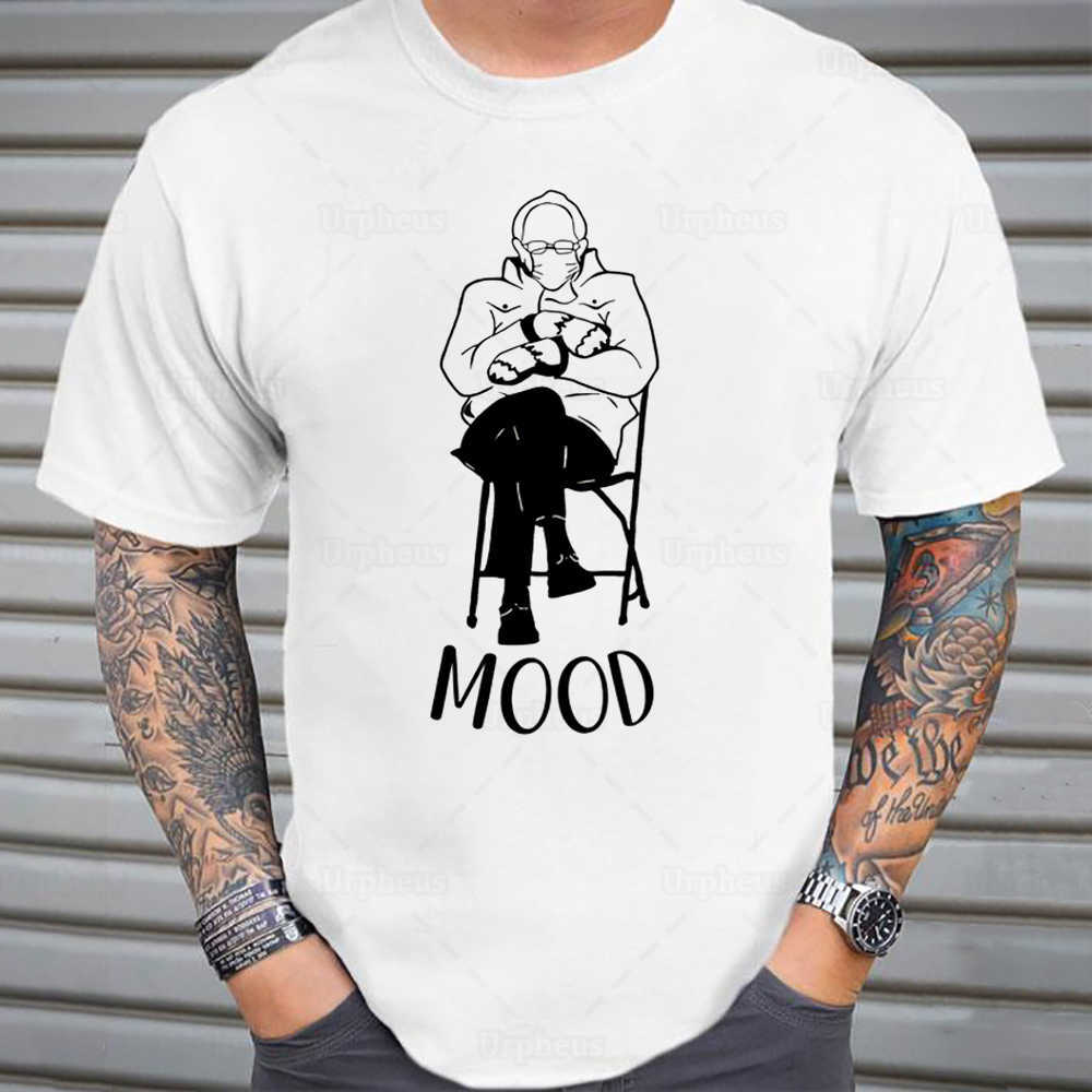Bernie Sanders Mittens T Shirt Inauguration Day Bernie Mood Graphic Cotton Tees X0628