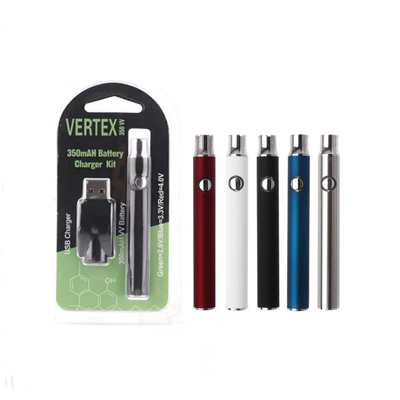 350mAh Vape Battery USB Charger Kit 510 Thread Preheat Vaporizer E Cigarettes Vape Pen VV Batteries for C Atomizers Cartridges
350mAh Vape Battery USB Charger Kit 510 Thread Preheat Vaporizer E Cigarettes Vape Pen VV Batteries for C Atomizers Cartridges
