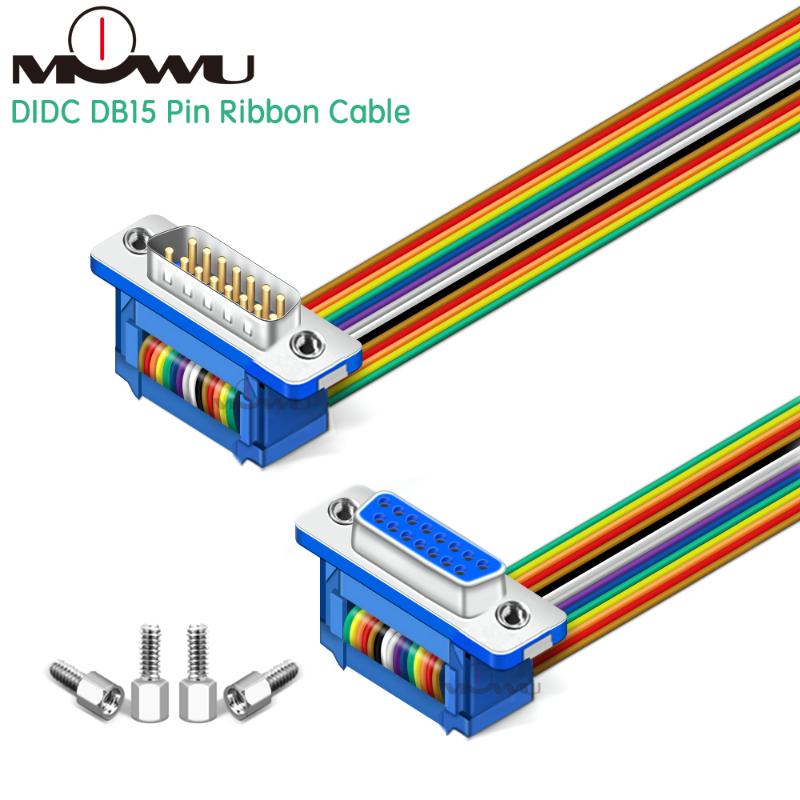 Video Cables & Connectors MOWU DIDC DB15 Pin Ribbon Cable DIDC-15P Male To Female Flat DR15 COM Connector 
Video Cables & Connectors MOWU DIDC DB15 Pin Ribbon Cable DIDC-15P Male To Female Flat DR15 COM Connector