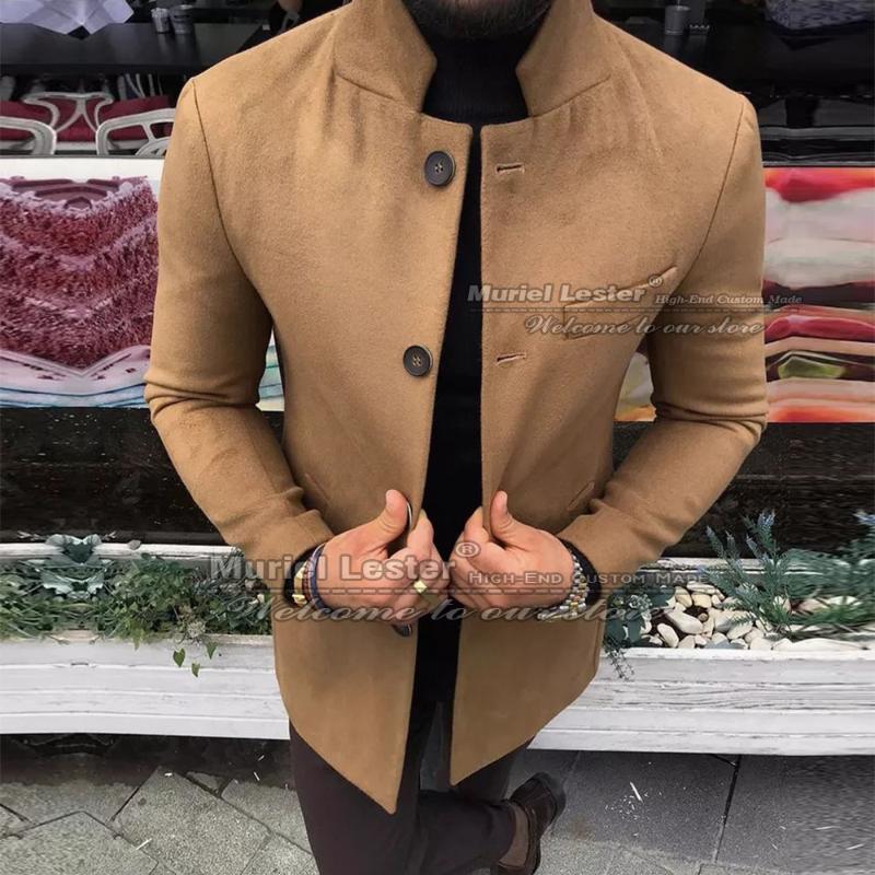 Men's Suits & Blazers Winter Brown Suit Jackets Tweed Wool Blends Thick Single Breasted Overcaot Standards Neck Wedding Tuxedo Chinese Style, Black
Men's Suits & Blazers Winter Brown Suit Jackets Tweed Wool Blends Thick Single Breasted Overcaot Standards Neck Wedding Tuxedo Chinese Style, Black