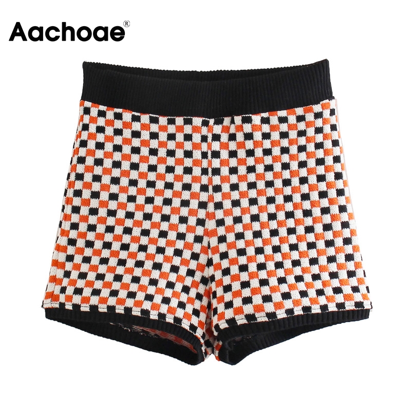 Summer Vintage Plaid Shorts Women Home Casual Short Pants Female Sheath Knitted Lady Bottoms Pantalones De Mujer, Black;white
Summer Vintage Plaid Shorts Women Home Casual Short Pants Female Sheath Knitted Lady Bottoms Pantalones De Mujer, Black;white