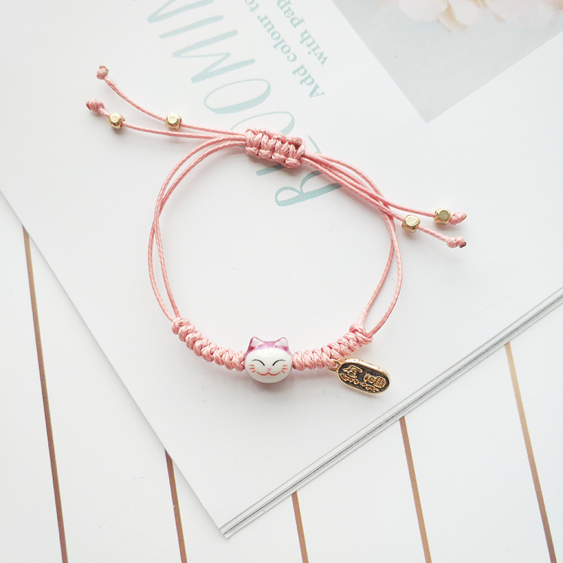Handmade Colorful Rope Lucky Cat Bracelet For Women Girls Birthday Gifts Charm Tassel Fashion Maneki Neko Couple Bangles C3, Golden;silver
Handmade Colorful Rope Lucky Cat Bracelet For Women Girls Birthday Gifts Charm Tassel Fashion Maneki Neko Couple Bangles C3, Golden;silver