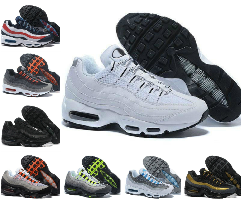 

95 OG TT Mens Running Shoes UNDEFEATED 20th Anniversary triple black white Sole Grey Blue Neon Greedy Solar Red Sneakers Essential 95s Chaussures trainers sports, Bubble package bag