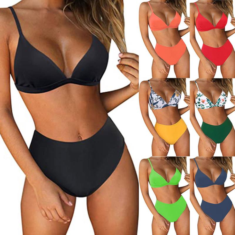 Women's Swimwear 2021 Solid Color Bikini Swimsuit Female Sexy Print Halter European And American, 08
Women's Swimwear 2021 Solid Color Bikini Swimsuit Female Sexy Print Halter European And American, 08