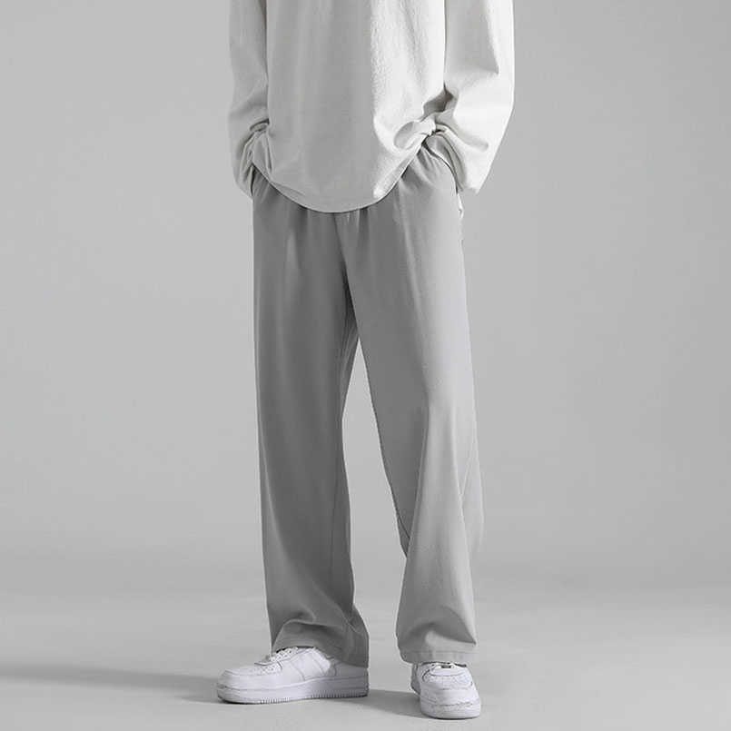 Oversize Men's Wide Leg Pants Thin Baggy Tracksuit Menswear Plus Size Harajuku Male Korean Straight Trouser Spring 211119