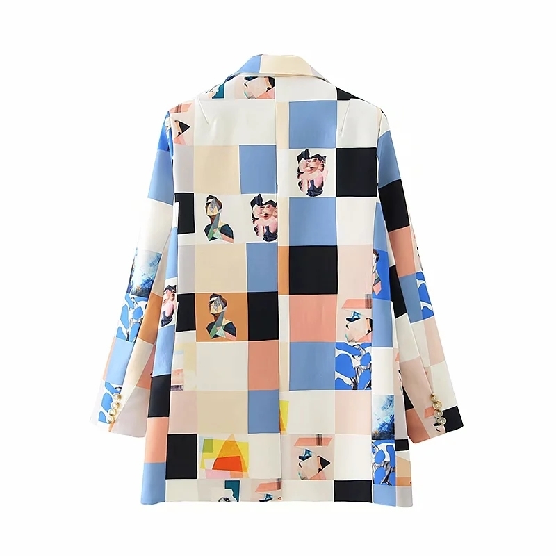 stylish women patchwork long blazers fahsion ladies notched collar jacket suits casual female elegant suit girls chic 210430