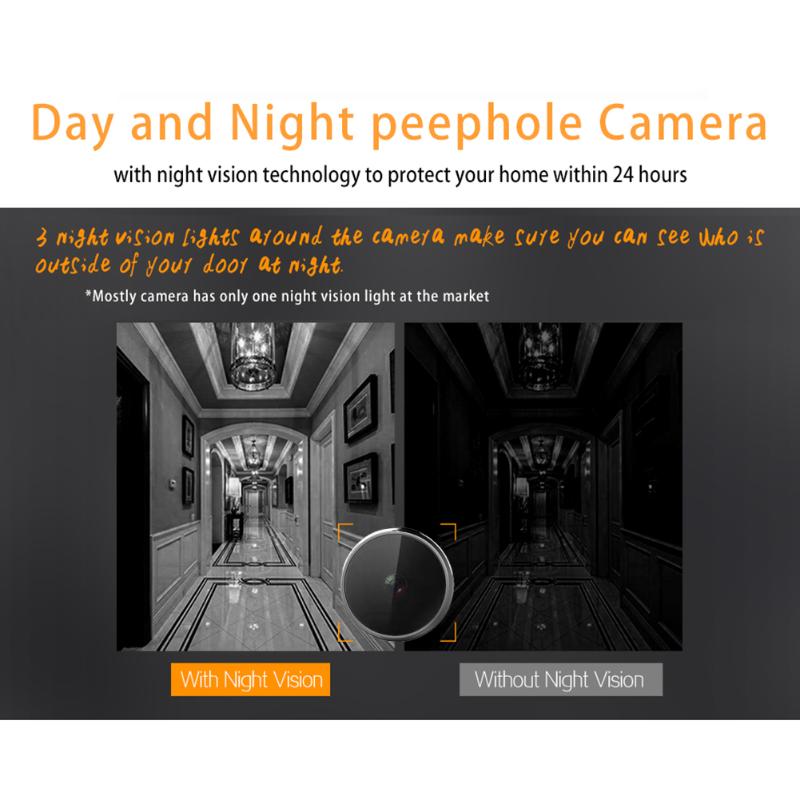 Doorbells R11 Digital Doorbell Smart Electronic Peephole Viewer 2.4 Inch LCD Color Screen IR Night Vision Door Video Camera Bell