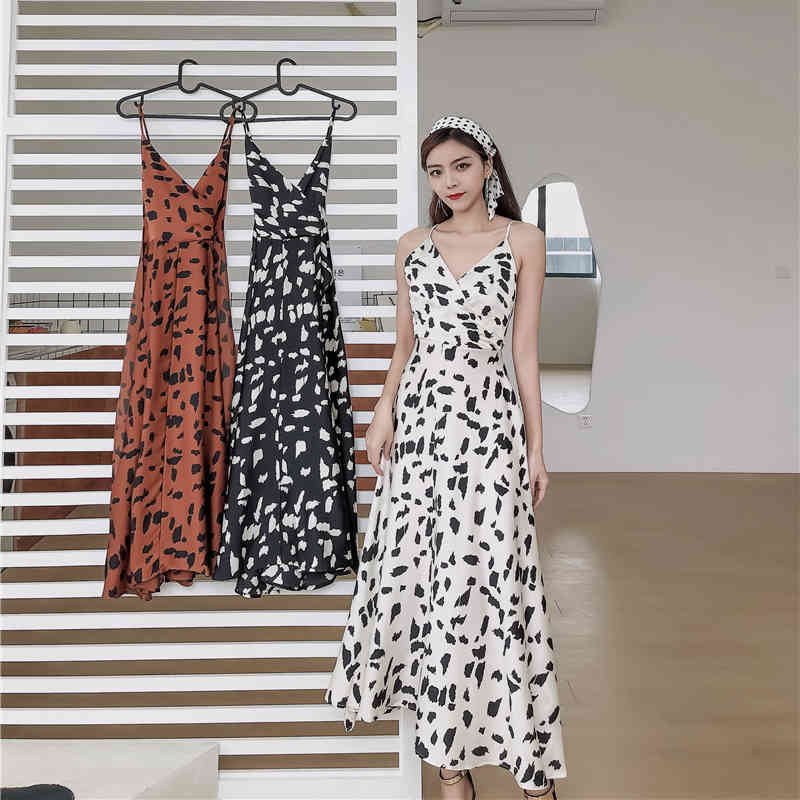 Summer Robe Dress Women V Neck Long Party Dresses Sexy Tank Backless Spaghetti Strap Maxi Female Holiday Vestidos 210422