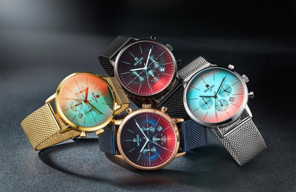Wristwatches 2021 Fashion Color Bright Glass Watch Men Top Chronograph Men's Stainless Steel Business Clock Wrist, Blue
Wristwatches 2021 Fashion Color Bright Glass Watch Men Top Chronograph Men's Stainless Steel Business Clock Wrist, Blue