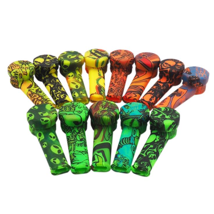 Silicone Hookah Hand Tobacco Smoking Pipe Colorful Fashion Smoke Pipes Holder Portable Cartoon Printed Tube with lid VS Dab Rigs Water Bong
Silicone Hookah Hand Tobacco Smoking Pipe Colorful Fashion Smoke Pipes Holder Portable Cartoon Printed Tube with lid VS Dab Rigs Water Bong