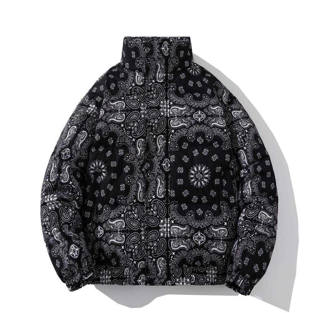 Winter Wear Harajuku Jacket Bubble Coat Men Black Clothes Warm Cashew Parkas Thicken Outerwear Fashion Streetwear Tops Male 3XL 210818