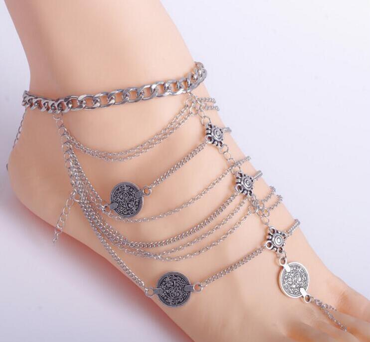 Chic Bridal Foot Jewelry - Comfortable Stretch Anklet Chain with Dainty Toe Ring for Nautical Weddings