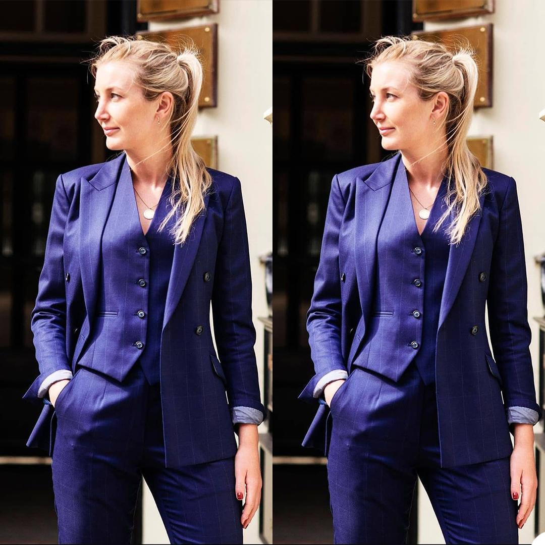 Street Shot Fashion Blazer Suits 3 Pieces Check Plaid Long Sleeve Pants Outfits Evening Party Wedding Formal Jacket