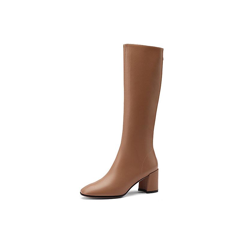 Boots Autumn And Winter Small Women's Knee Length Leather Thick Heel Pointed Toe Fashion Versatile High, Black single lining
Boots Autumn And Winter Small Women's Knee Length Leather Thick Heel Pointed Toe Fashion Versatile High, Black single lining