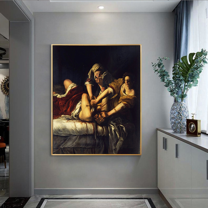 Judith Beheading Holofernes (Artemisia Gentileschi Gloss) Canvas Poster Decoration Painting