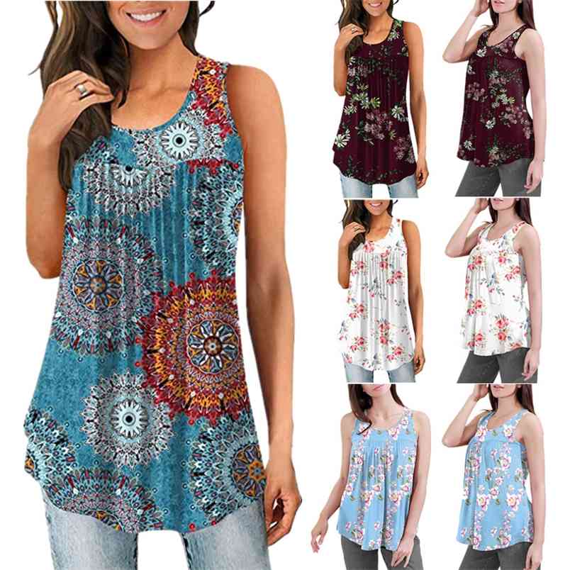 Bohemian Ethnic Print Ruched O-neck Sleeveless Vest Loose Summer Tank Tops for Women Casual Vintage Floral Plus Size 210604, Sunflower
Bohemian Ethnic Print Ruched O-neck Sleeveless Vest Loose Summer Tank Tops for Women Casual Vintage Floral Plus Size 210604, Sunflower