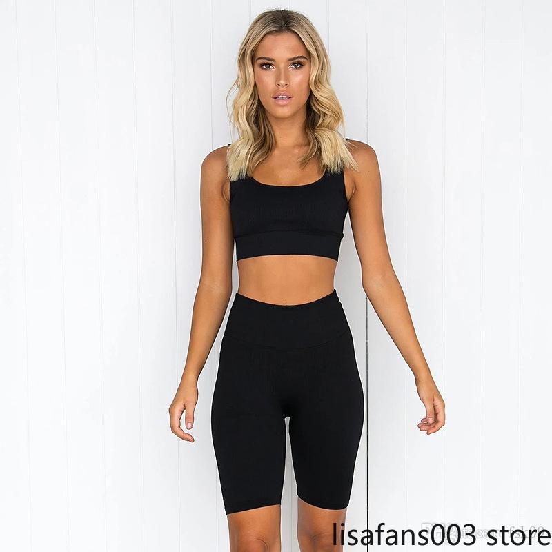 Sleeveless Yoga Outfit Solid Seamless Fitness Shorts Suit Gym Set Women Sportswear Running Clothing Elastic Sports Bra Quick Dry, Shorts black
Sleeveless Yoga Outfit Solid Seamless Fitness Shorts Suit Gym Set Women Sportswear Running Clothing Elastic Sports Bra Quick Dry, Shorts black