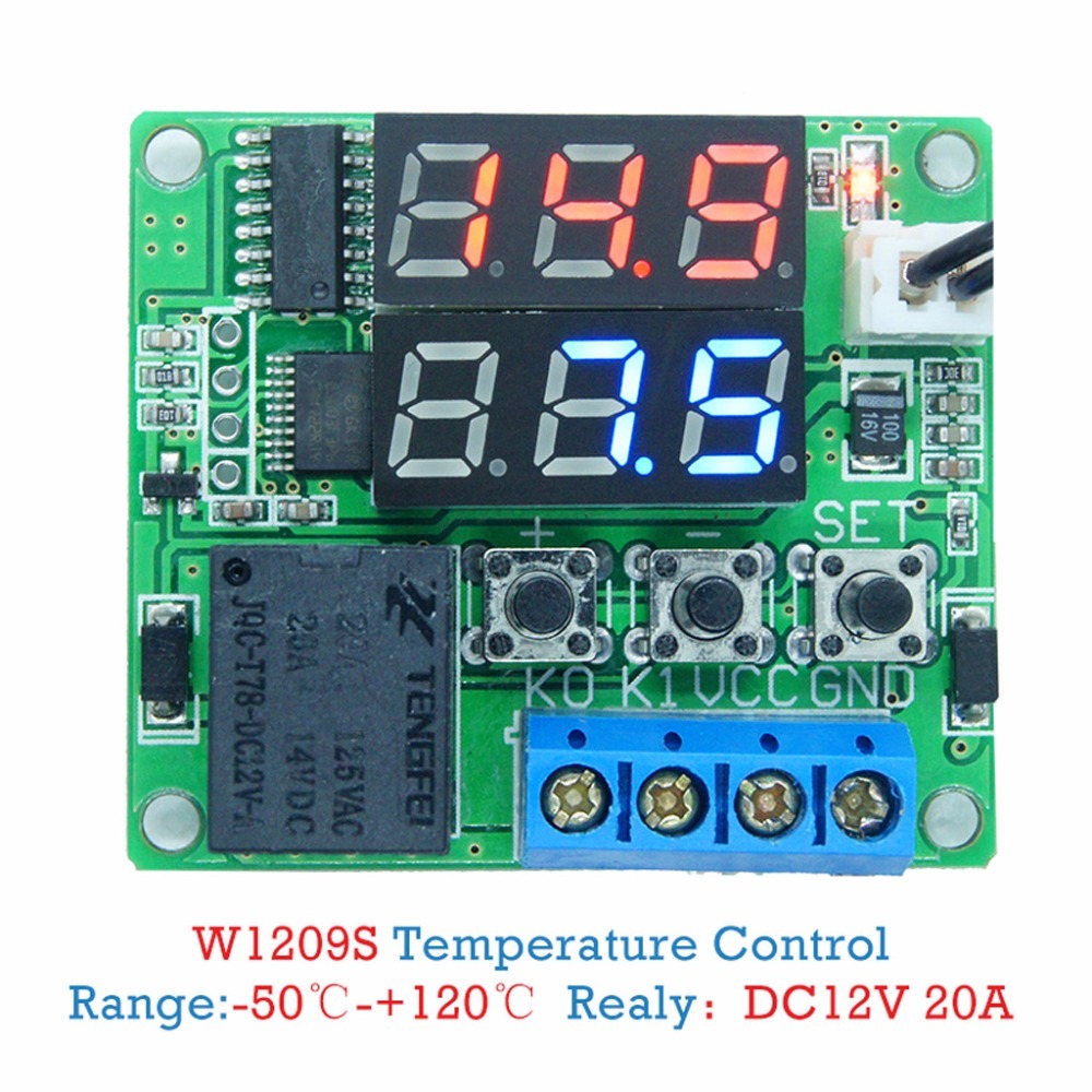 W1209S Dc 12V Mini Thermostate Regulator -50-120 Celsius Digital Temperature Controller