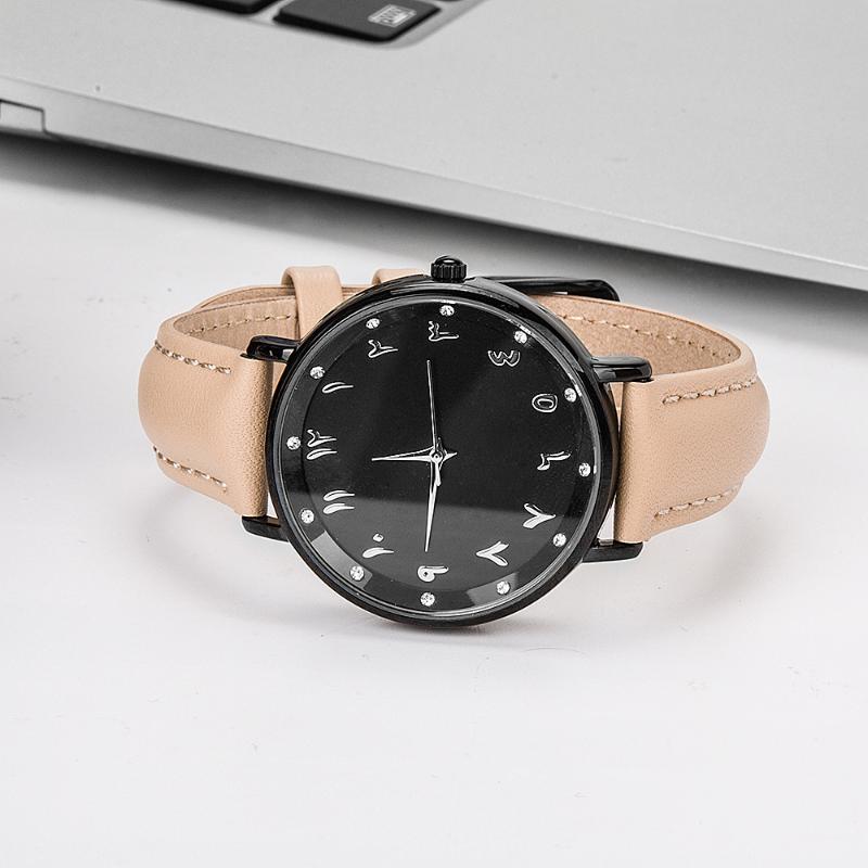 Wristwatches Arabic Women Watches Mid Size Case Genuine Leather Watchband Waterproof Crystals, Black beige
Wristwatches Arabic Women Watches Mid Size Case Genuine Leather Watchband Waterproof Crystals, Black beige
