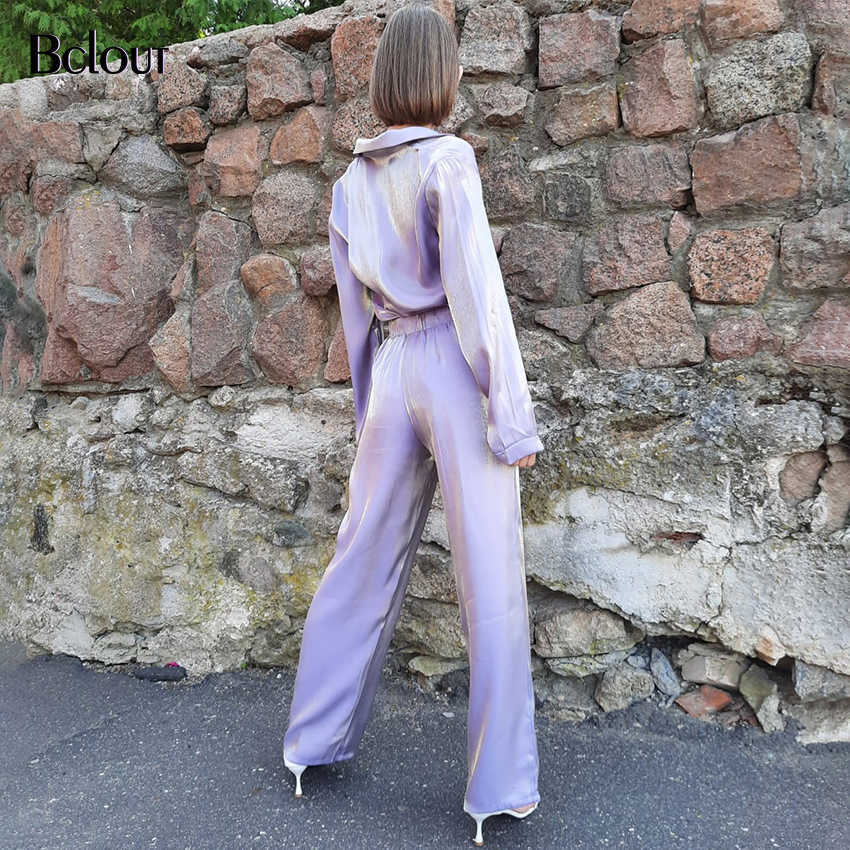 Bclout Green Vintage Two Piece Sets Women Autumn Sets Of Elegant Woman Long Sleeve Top And High Waist Pants 2 Piece Set Female 211007