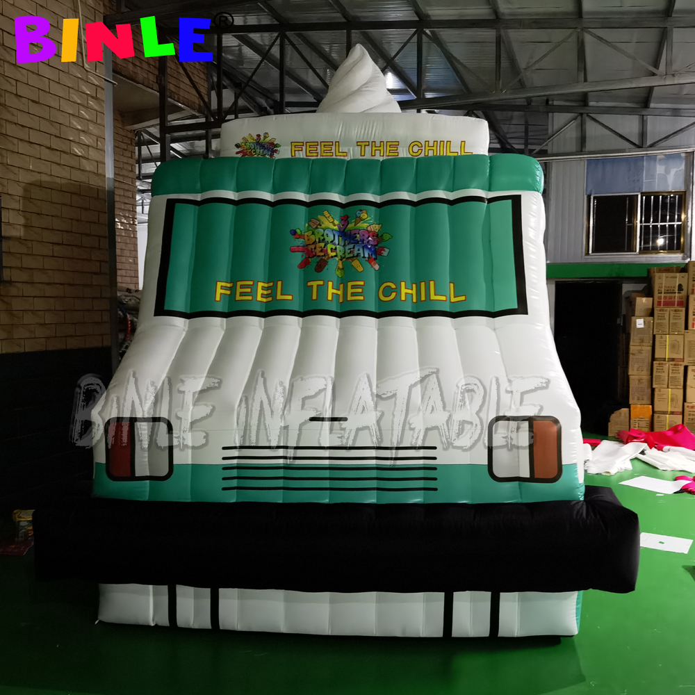 Customized mobile portable giant inflatable ice cream truck stand pop up car tent for advertising