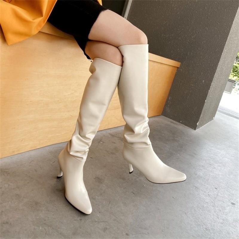Dress Shoes Cowhide Leather Over Knee Boots Pointed High Women's Large 40-43, Beige lining velvet
Dress Shoes Cowhide Leather Over Knee Boots Pointed High Women's Large 40-43, Beige lining velvet