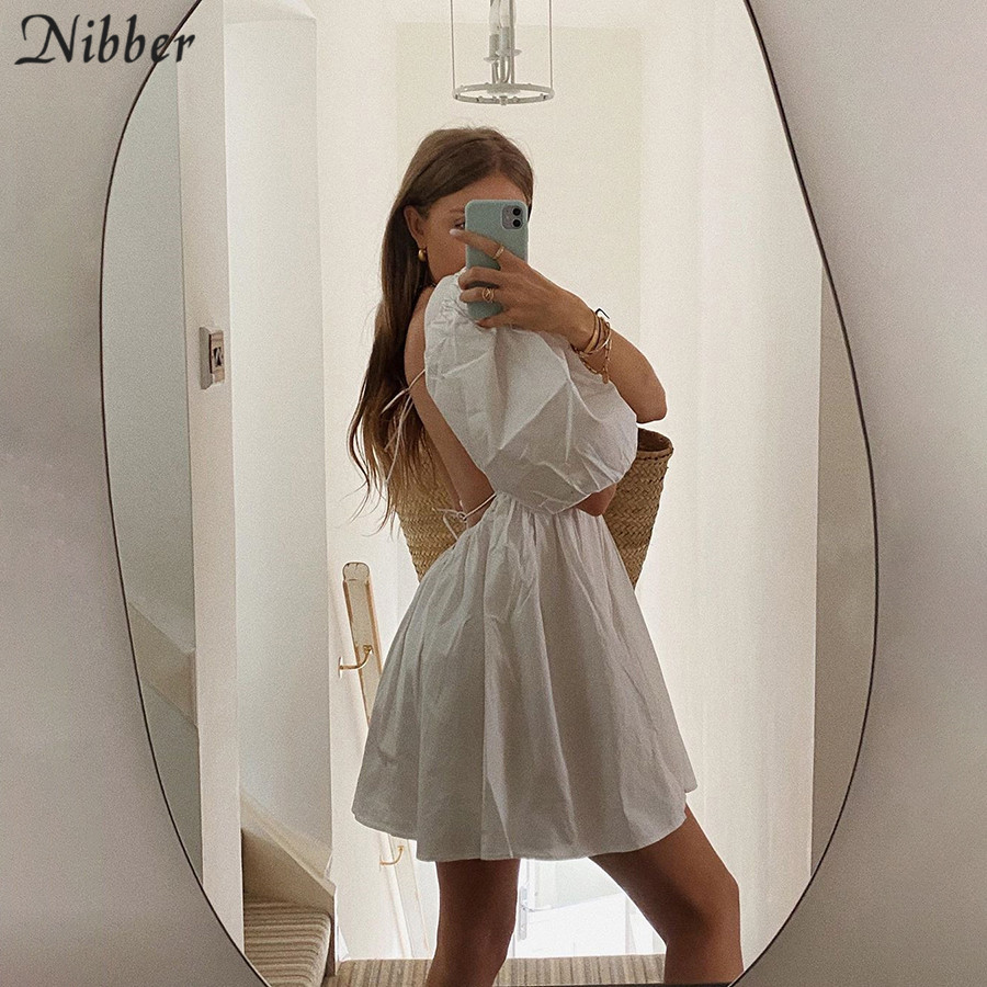 Nibber elegant sweet white loose dress for women sexy club party wear summer backless low cut puff sleeve mini dresses female
Nibber elegant sweet white loose dress for women sexy club party wear summer backless low cut puff sleeve mini dresses female