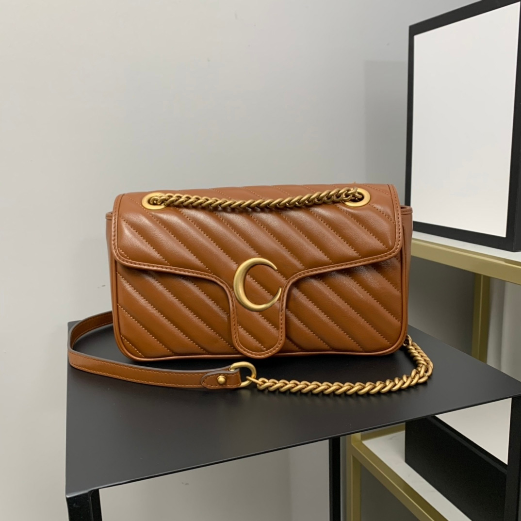 2021 New Caramel Marmont Genuine Leather Spring and Summer Small Shoulder Bag Retro Womens Chain Messenger Bag Mini, Caramel medium-22cm
2021 New Caramel Marmont Genuine Leather Spring and Summer Small Shoulder Bag Retro Womens Chain Messenger Bag Mini, Caramel medium-22cm