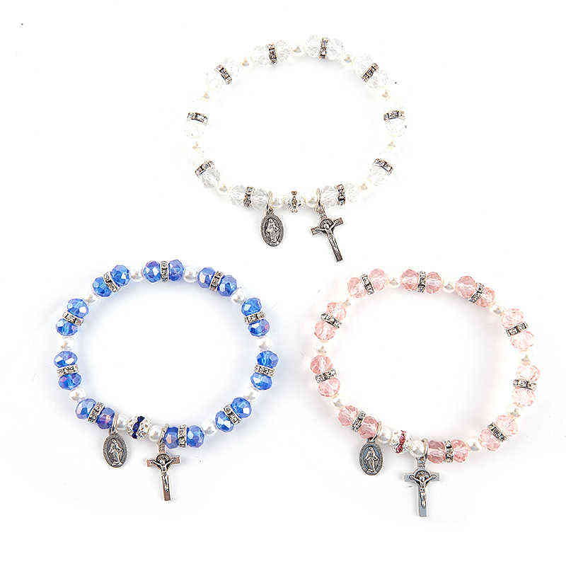 High Quality Beaded Rosary Bracelet Christ Jesus Holy Virgin Pendant Trendy Religious Anniversary Jewelry Gift
High Quality Beaded Rosary Bracelet Christ Jesus Holy Virgin Pendant Trendy Religious Anniversary Jewelry Gift
