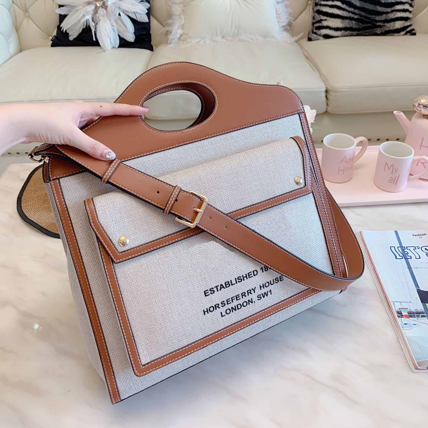 Canvas Shopping Bag Large Capacity Package Tote Bags Handbag Purse High Quality Fashion Letter White Genuine Leather E, Brown
Canvas Shopping Bag Large Capacity Package Tote Bags Handbag Purse High Quality Fashion Letter White Genuine Leather E, Brown