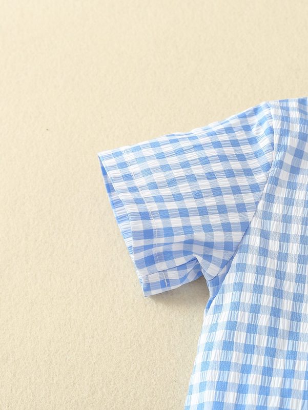 Baby Gingham Print Shirt & Shorts SHE