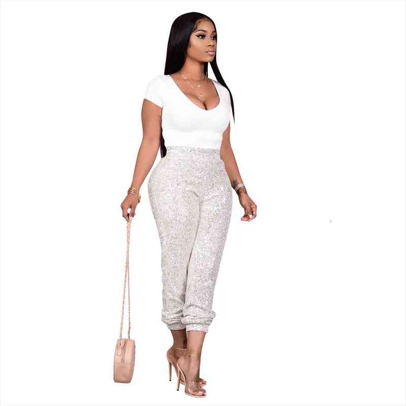 Women Sequin Jogger Pants Solid Color Simple Stylish Glitter Elastic Waist Hip Hop Skinny Pants Clubwear, Black;white
Women Sequin Jogger Pants Solid Color Simple Stylish Glitter Elastic Waist Hip Hop Skinny Pants Clubwear, Black;white