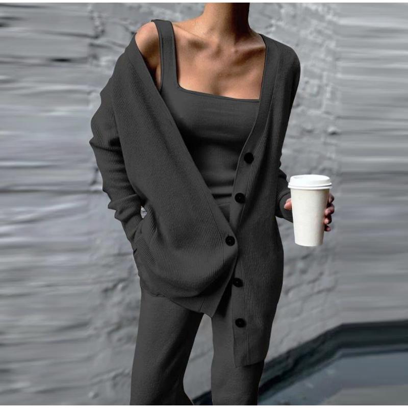 Women' Two Piece Pants Women 3 Pices Set Autumn Winter Knitted Solid Cardigan Sweater Coat Tops Tank Top+ Casual Loose Long Female Suit Tra, Brown
Women' Two Piece Pants Women 3 Pices Set Autumn Winter Knitted Solid Cardigan Sweater Coat Tops Tank Top+ Casual Loose Long Female Suit Tra, Brown