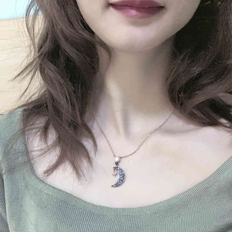 Shi Family Necklace Mysterious Moon Pearl Romantic Fashion Star Versatile Collarbone Chain Female