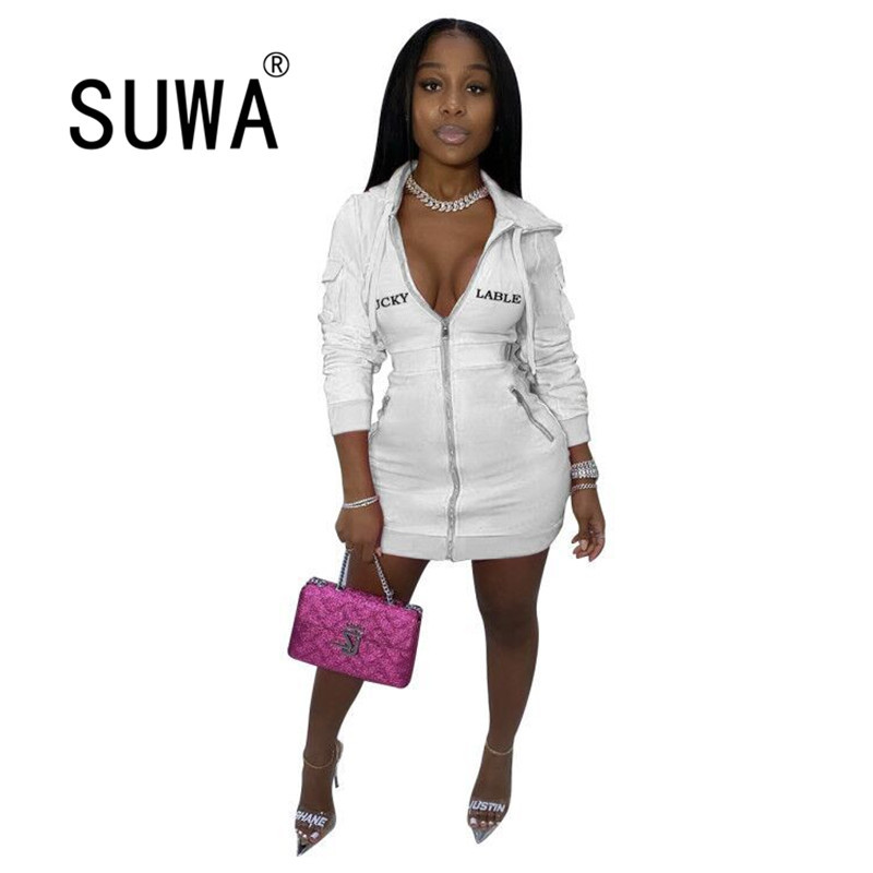 Lucky Label Clothing Zipper Long Sleeve Hoodies Sweatshirt Women Bodycon Mini Dresses Free Lady Wholesale 210525, White
Lucky Label Clothing Zipper Long Sleeve Hoodies Sweatshirt Women Bodycon Mini Dresses Free Lady Wholesale 210525, White