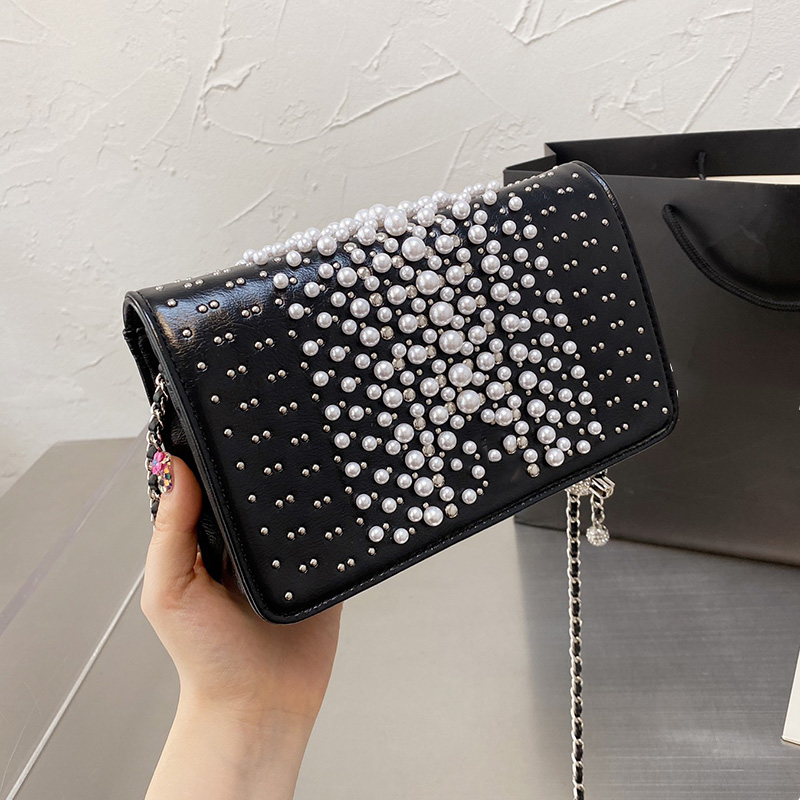 Womens Full Flap Wallet Black Bags Genuine Leather Studded Imitation Pearls Rhinestones Belt Strass Diamond Ball Silver Chain Crossbody Shoulder Luxury_handbags, Box
Womens Full Flap Wallet Black Bags Genuine Leather Studded Imitation Pearls Rhinestones Belt Strass Diamond Ball Silver Chain Crossbody Shoulder Luxury_handbags, Box