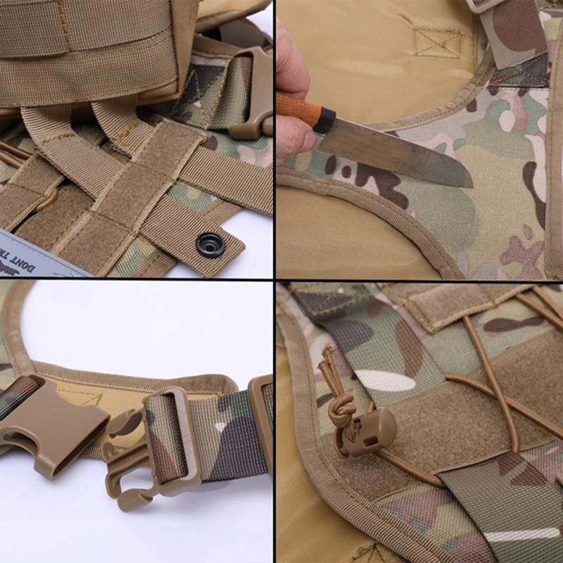 Dog Collars & Leashes Service Military Tactical Harness Vest Clothes Molle Outdoor Training With Accessory Water Bottle Carrie