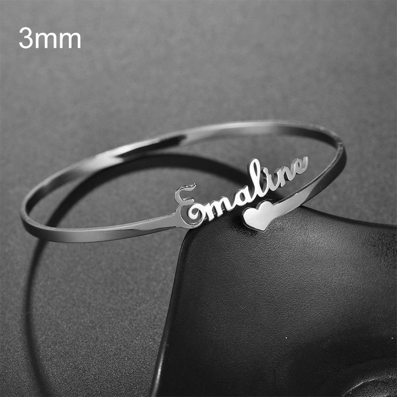 Bangle Silver Gold Rose Personalized Bracelets For Women Men Custom Name Nameplate Stainless Steel Bangles Cuff Jewelry Pulseras Mujer, Black
Bangle Silver Gold Rose Personalized Bracelets For Women Men Custom Name Nameplate Stainless Steel Bangles Cuff Jewelry Pulseras Mujer, Black