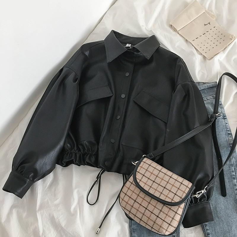 Women's Leather & Faux Jacket Women Oversize Loose Vintage Black Short Pu Overcoat Mujer Streetwear Solid Single Breasted Coat Female
Women's Leather & Faux Jacket Women Oversize Loose Vintage Black Short Pu Overcoat Mujer Streetwear Solid Single Breasted Coat Female