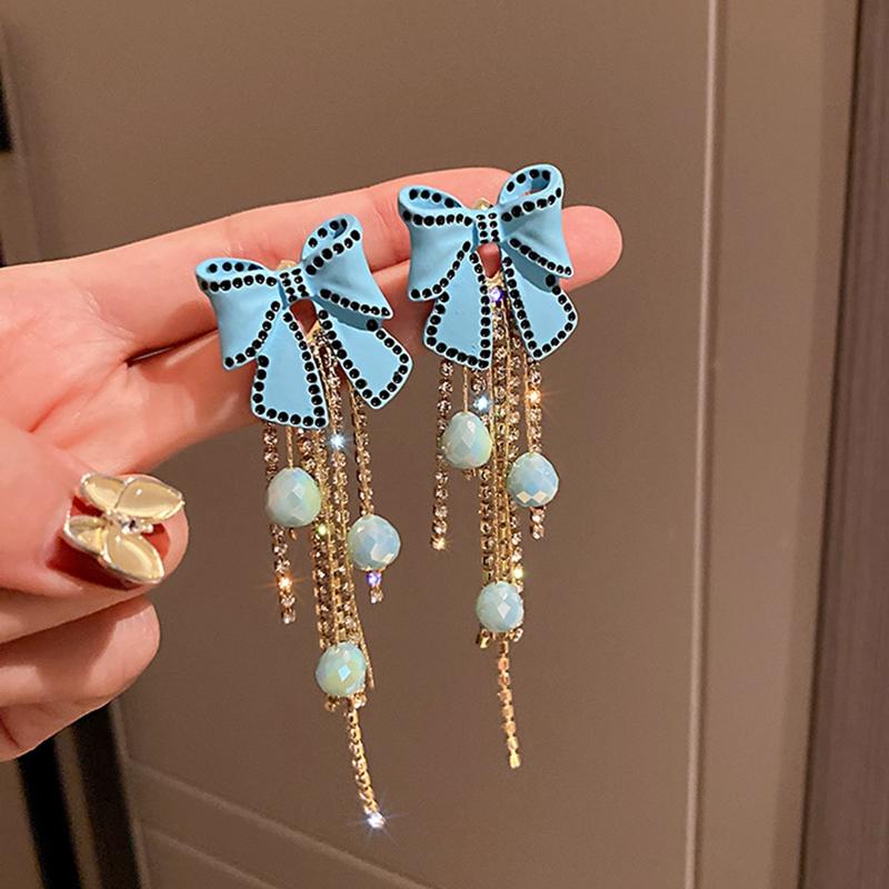 Dangle & Chandelier Sweet Summer Blue Bowknot Drop Earrings For Women Long Tassel Crystal Beads Party Jewelry Gifts
Dangle & Chandelier Sweet Summer Blue Bowknot Drop Earrings For Women Long Tassel Crystal Beads Party Jewelry Gifts